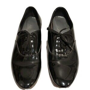 Vintage Deluco Genuine Leather Dance Footwear Mens Black Measure Size 12.5